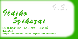 ildiko szikszai business card