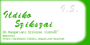 ildiko szikszai business card